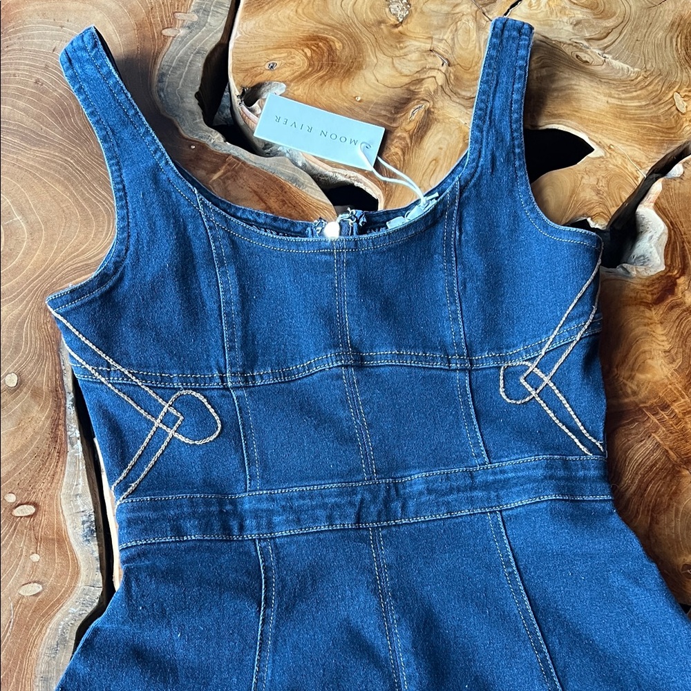Anthropologie Blue Denim Sleeveless Dress - Picture 2 of 9
